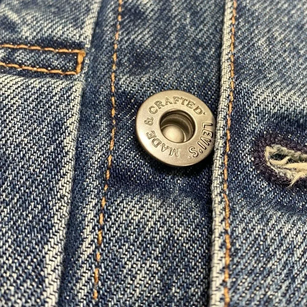 Levi's Made & Crafted Pleated Front Type II Denim Jean Jacket Mens size S New - Picture 6 of 12
